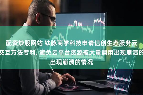 配资炒股网站 钛脉商学科技申请信创生态服务云平台交互方法专利, 避免云平台资源被大量调用出现崩溃的情况